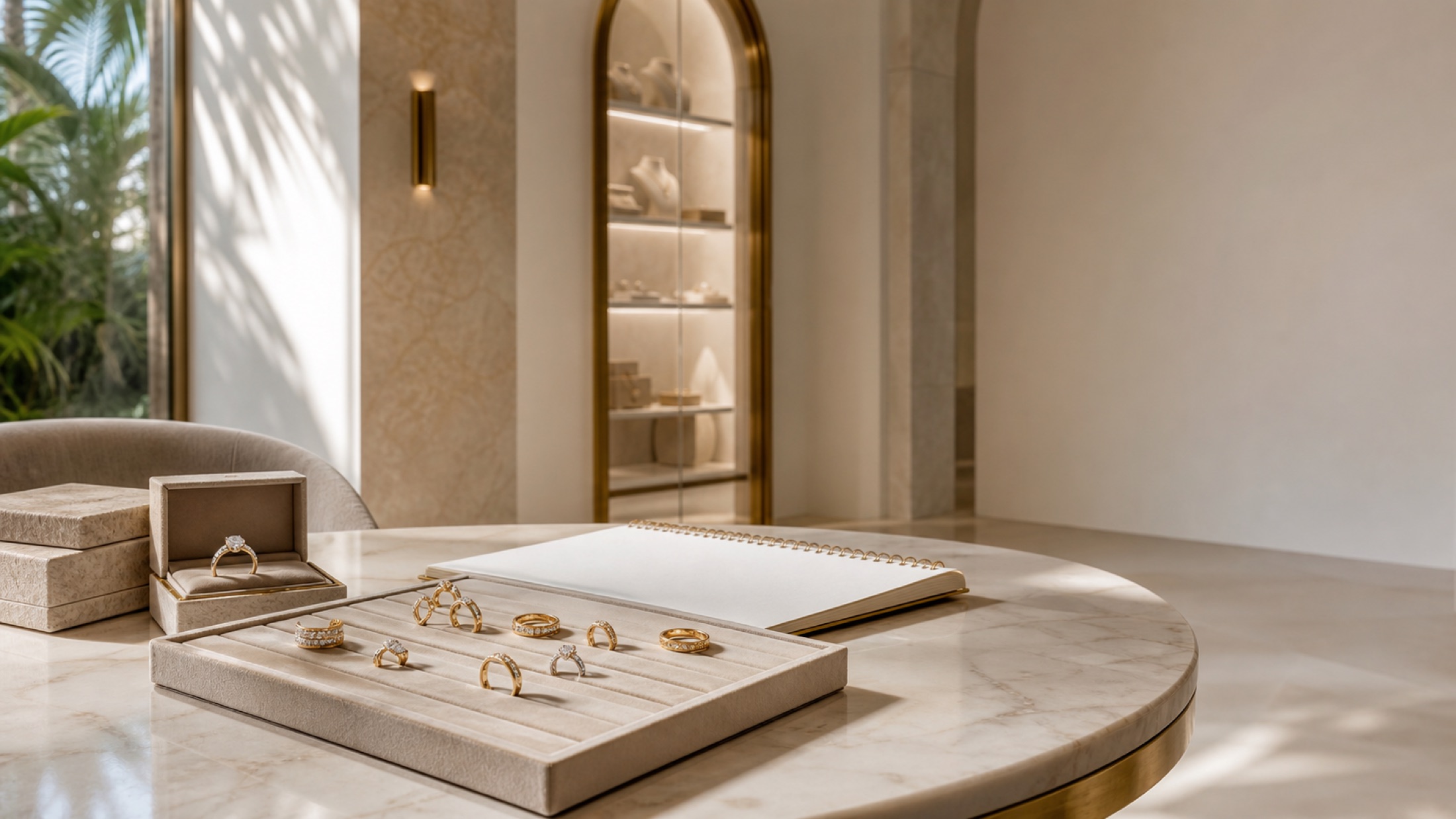 Private jewellery consultation table at the Gensiah boutique