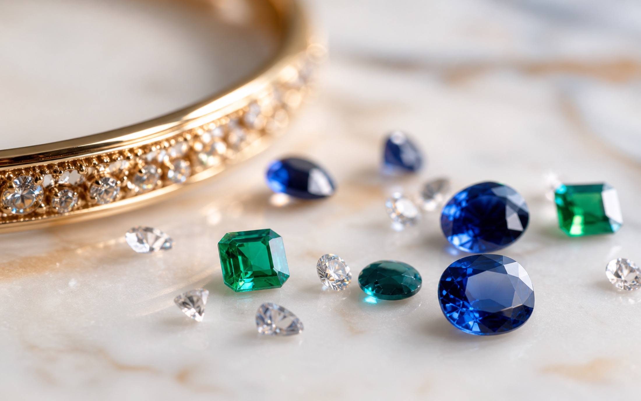 Rare gemstones and diamonds selected for Gensiah jewellery