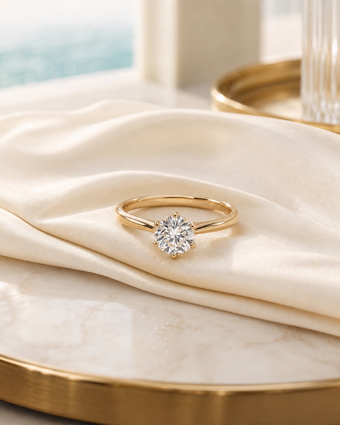 Aurore solitaire diamond ring